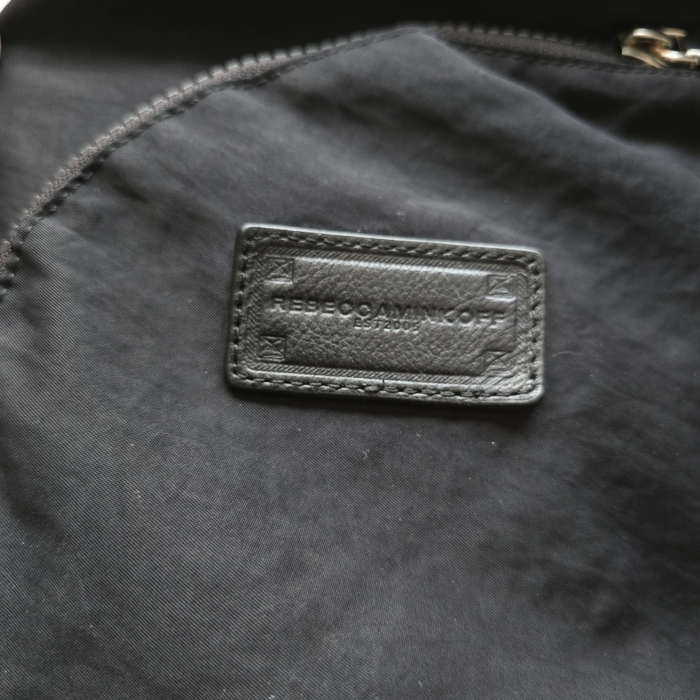 🌻Rebecca Minkoff Julian Nylon Backpack Bag, Washed Black, Clasps Zips - Picture 11 of 12